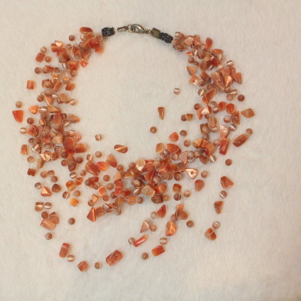 Multi Layer Beaded Illusion Wire Collar Statement… - image 3